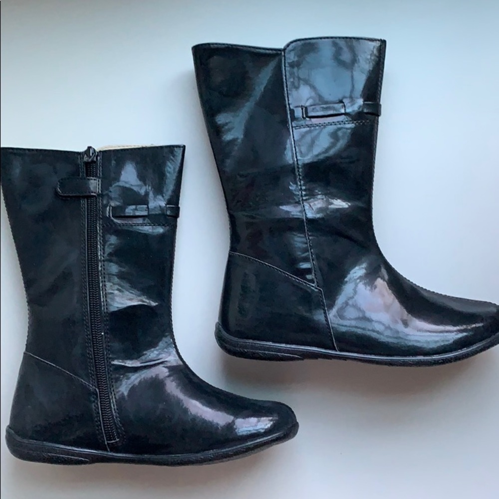 Umi black patent-leather boots